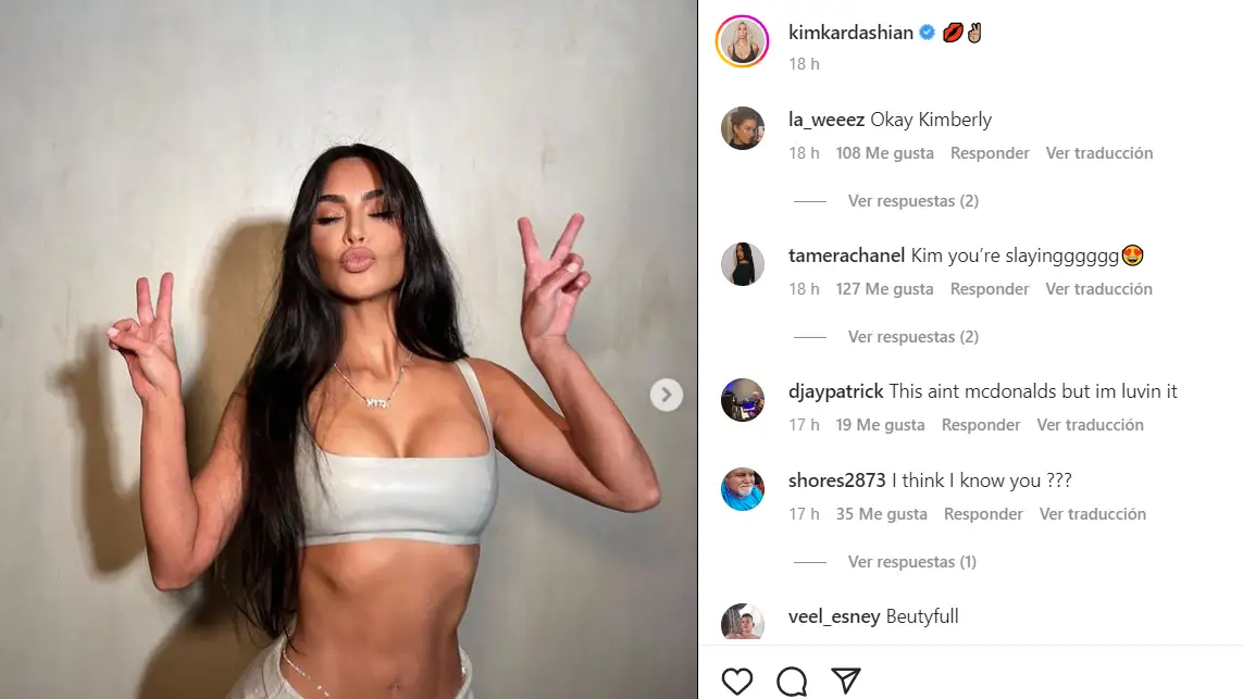 Post de Instagram de Kim Kardashian.