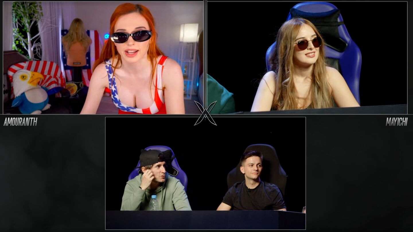 Amouranth y Mayichi durante la charla de la Velada del A&ntilde;o 3