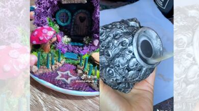 Esta mujer se ha hecho viral convirtiendo tazas y teteras viejas en increíbles obras de arte