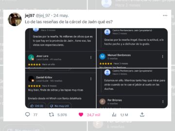 Tuit viral sobre las reseñas de la cárcel de Jaén
