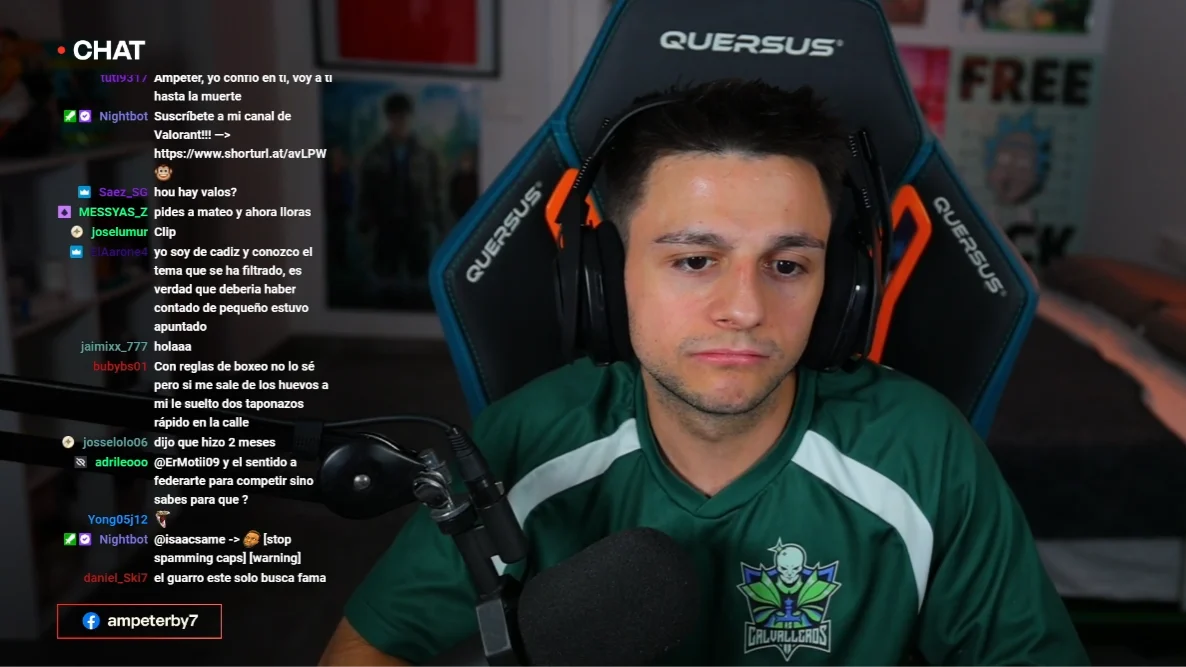 Ampeter en uno de sus streams.