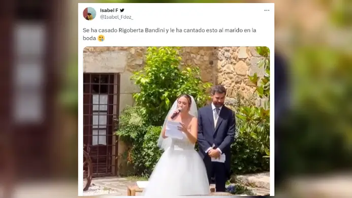 Tuit sobre Rigoberta Bandini y su boda sorpresa