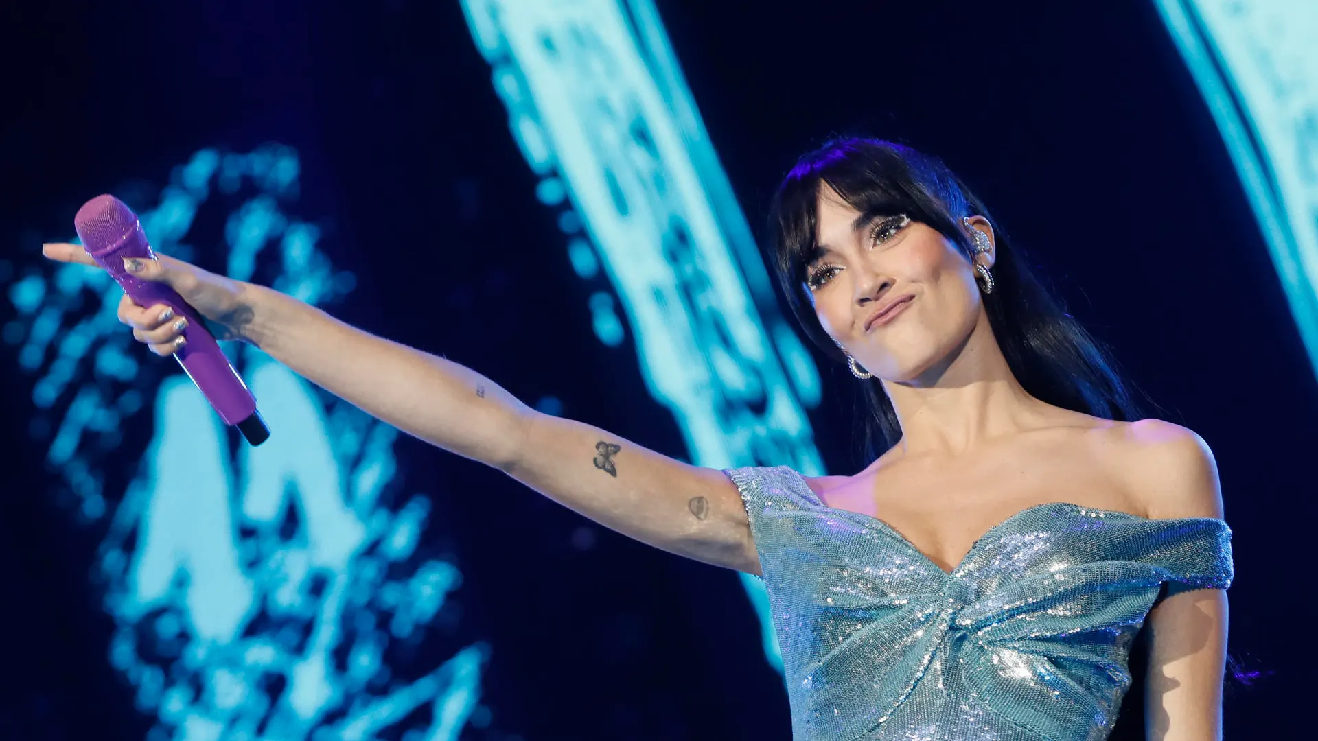 La cantante Aitana durante un concierto La cantante Aitana durante un concierto