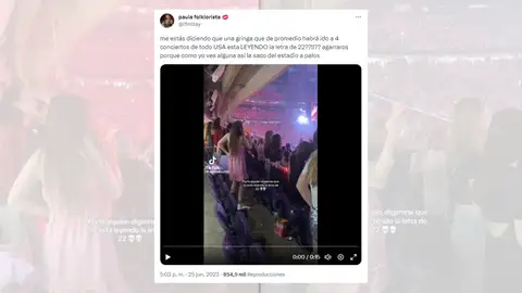 Tuit viral criticando a una chica que fue al concierto sin conocer las canciones. Tuit viral criticando a una chica que fue al concierto sin conocer las canciones.