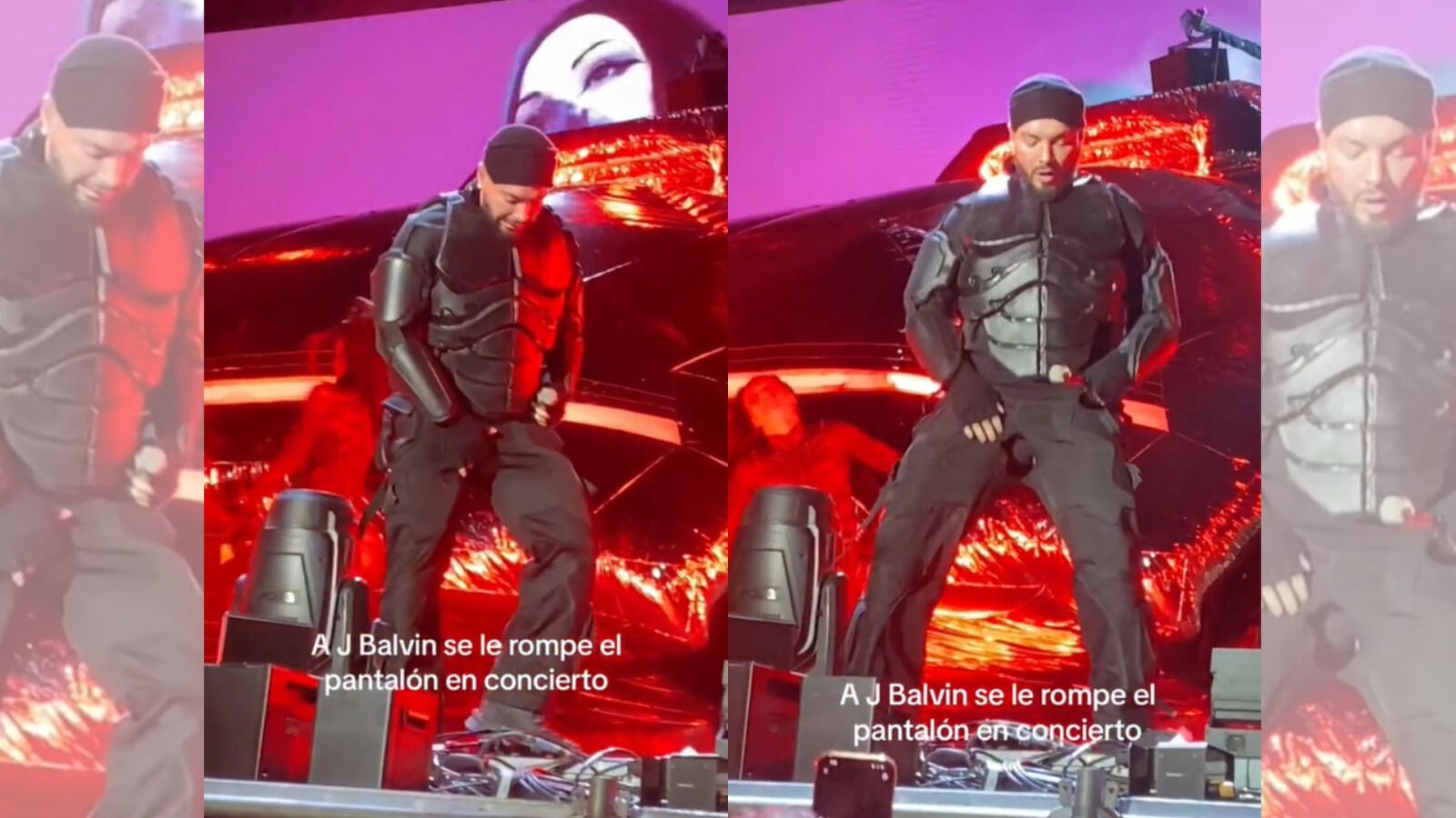 A J Balvin se le rompen los pantalones por la entrepierna en un concierto y esta es su reacción