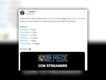 Tuit sobre One Piece con streamers.