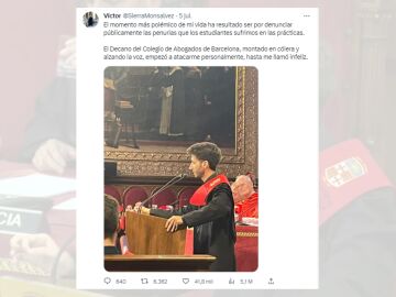 Tuit viral del reci&eacute;n graduado de Derecho.