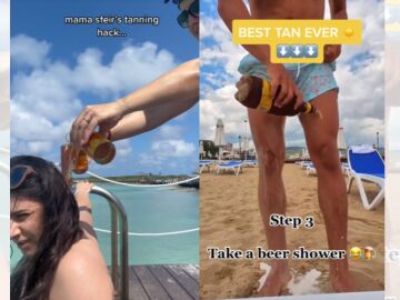 Trend viral en el que utilizan cerveza como bronceador.
