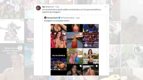 Tuit viral en el que recomienda ver el explore de Instagram de sus ligues. Tuit viral en el que recomienda ver el explore de Instagram de sus ligues.
