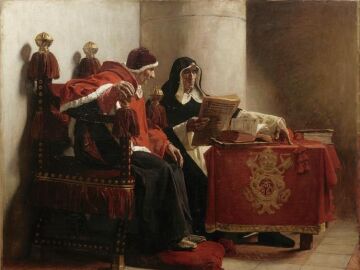 Torquemada como Gran Inquisidor junto al papa Sixto IV