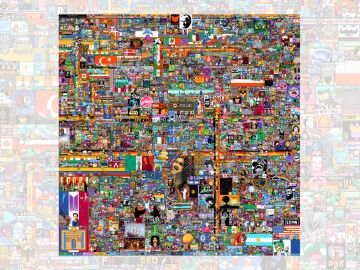 Mural final de la guerra de píxeles de Reddit en 2022.