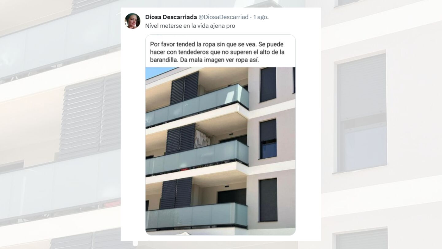 Tuit sobre la queja hacia un vecino por dar "mala imagen" a la urbanizaci&oacute;n.