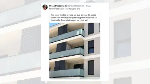 Tuit sobre la queja hacia un vecino por dar "mala imagen" a la urbanización. Tuit sobre la queja hacia un vecino por dar "mala imagen" a la urbanización.