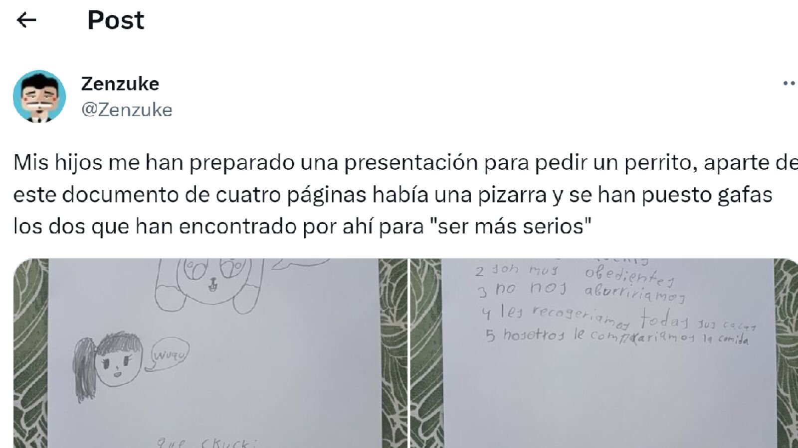 La original y tierna manera en la que unos niños le pidieron adoptar un perro a su padre: 