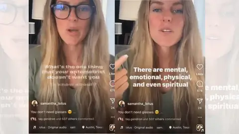 TikTok viral de la negacionista de gafas y miopía. TikTok viral de la negacionista de gafas y miopía.