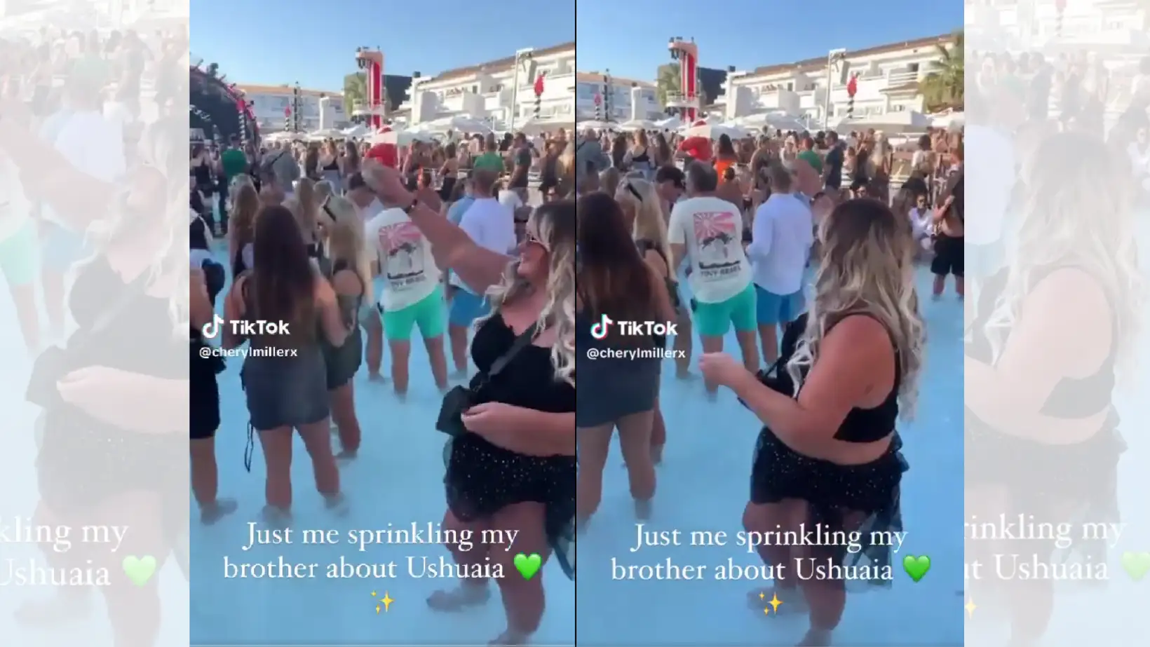 TikTok viral en el que esparce las cenizas de su hermano en una discoteca de Ibiza.