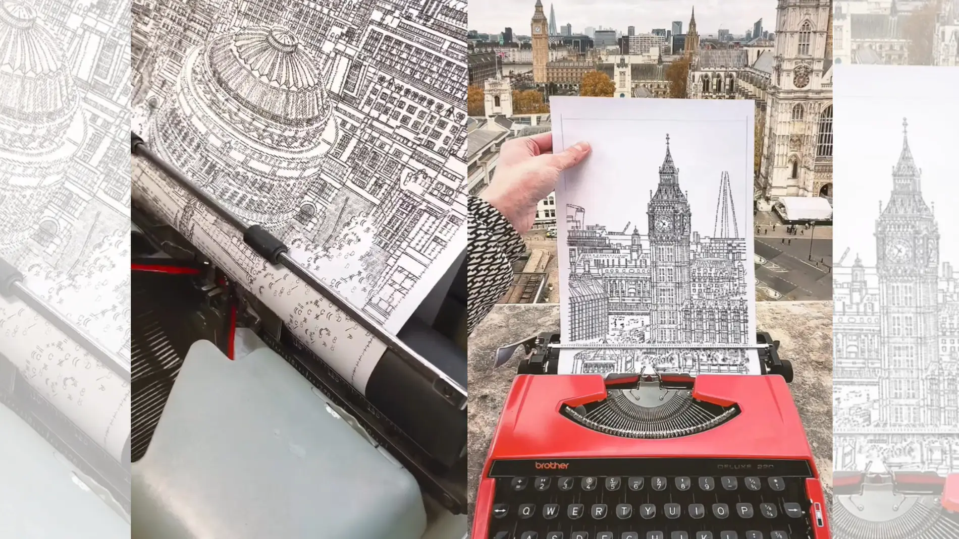 Dibujos hechos con máquina de escribir.