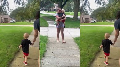 El emotivo momento en que un niño paciente de cáncer se reúne con sus hermanos tras seis meses en el hospital