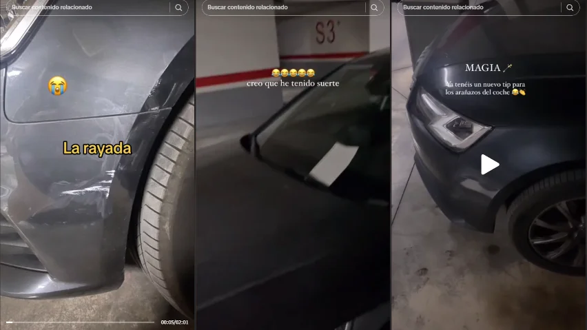 Raya el coche de su vecino