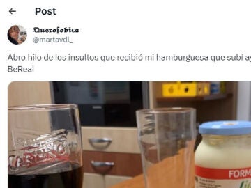 Publica una foto de la hamburguesa que ha preparado y las cr&iacute;ticas son crueles