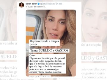 Tuit viral sobre la distribuci&oacute;n de gastos de las parejas.
