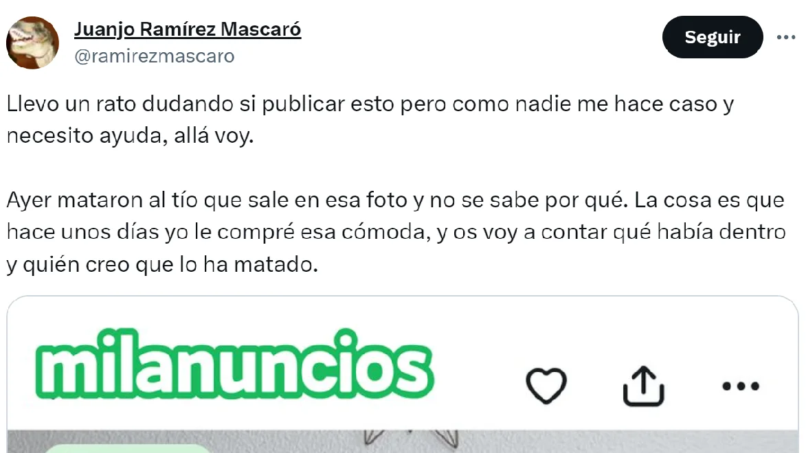 Pantallazo del tuit de @ramirezmascaro