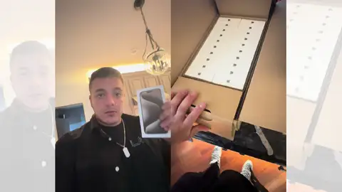TikTok viral en el que un chico recibe por error un paquete de Apple valorado en 100.000 dólares. TikTok viral en el que un chico recibe por error un paquete de Apple valorado en 100.000 dólares.