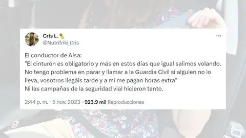Tuit viral sobre el conductor de autocar. Tuit viral sobre el conductor de autocar.