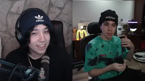 Quackity y Spreen en sus respectivos streams. Quackity y Spreen en sus respectivos streams.