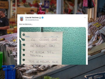 Le robaron la bolsa de pescado y dej&oacute; una nota en el portal