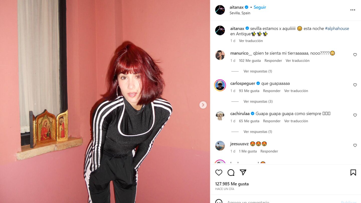 Aitana en Sevilla, en un post de Instagram.