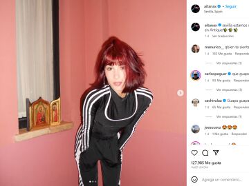 Aitana en Sevilla, en un post de Instagram.