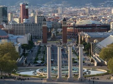 Pla&ccedil;a Espanya, Barcelona.