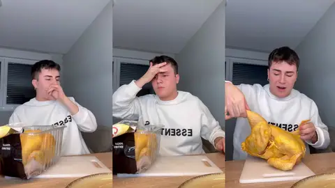 El desternillante vídeo del tiktoker Oscar Font cortando un pollo por primera vez El desternillante vídeo del tiktoker Oscar Font cortando un pollo por primera vez
