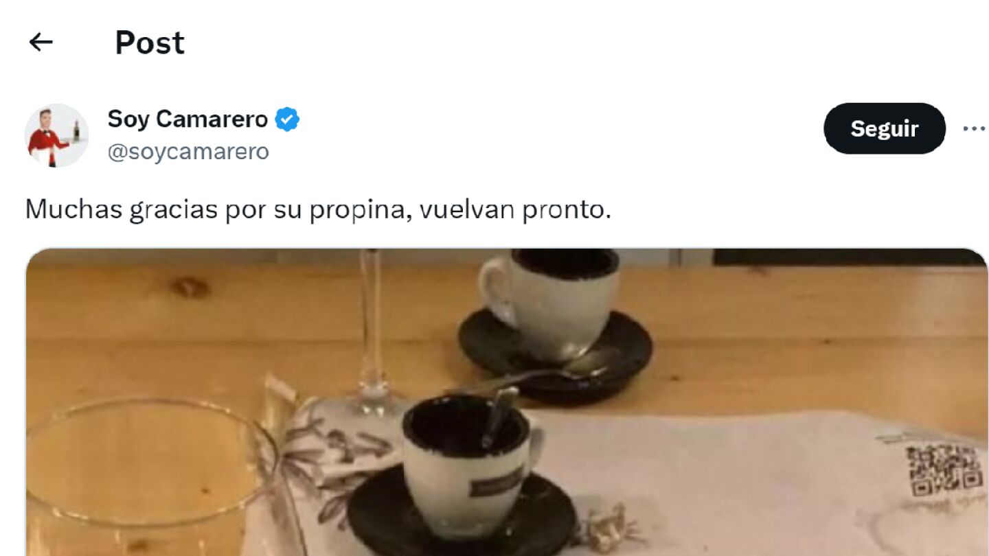 Pantallazo del tuit de @soycamarero