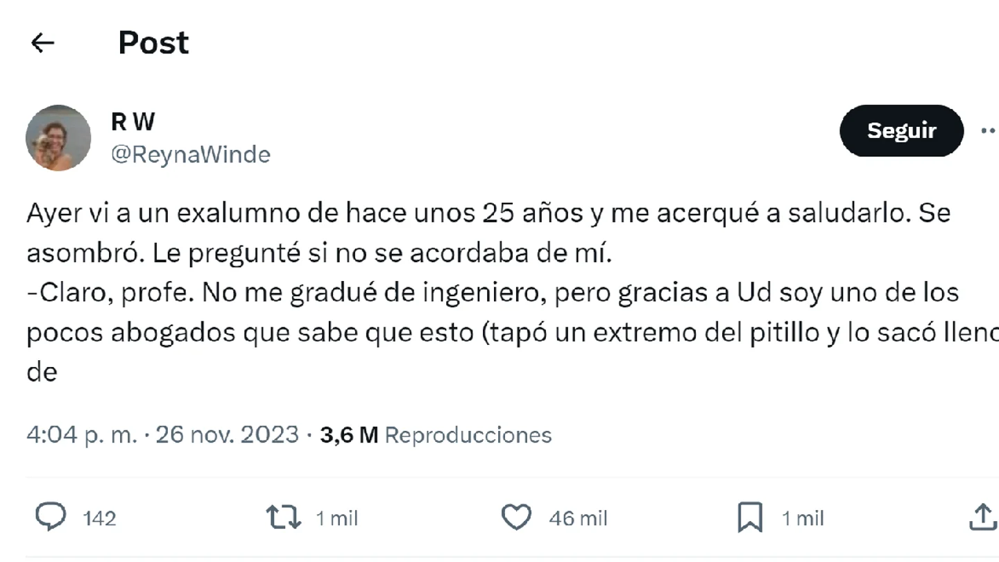 Pantallazo del tuit de @ReynaWinde Pantallazo del tuit de @ReynaWinde