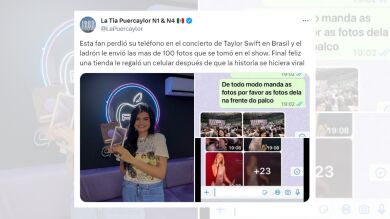 Le roban el móvil después de ver a Taylor Swift y consigue que el ladrón le envíe todas las fotos que hizo en el concierto