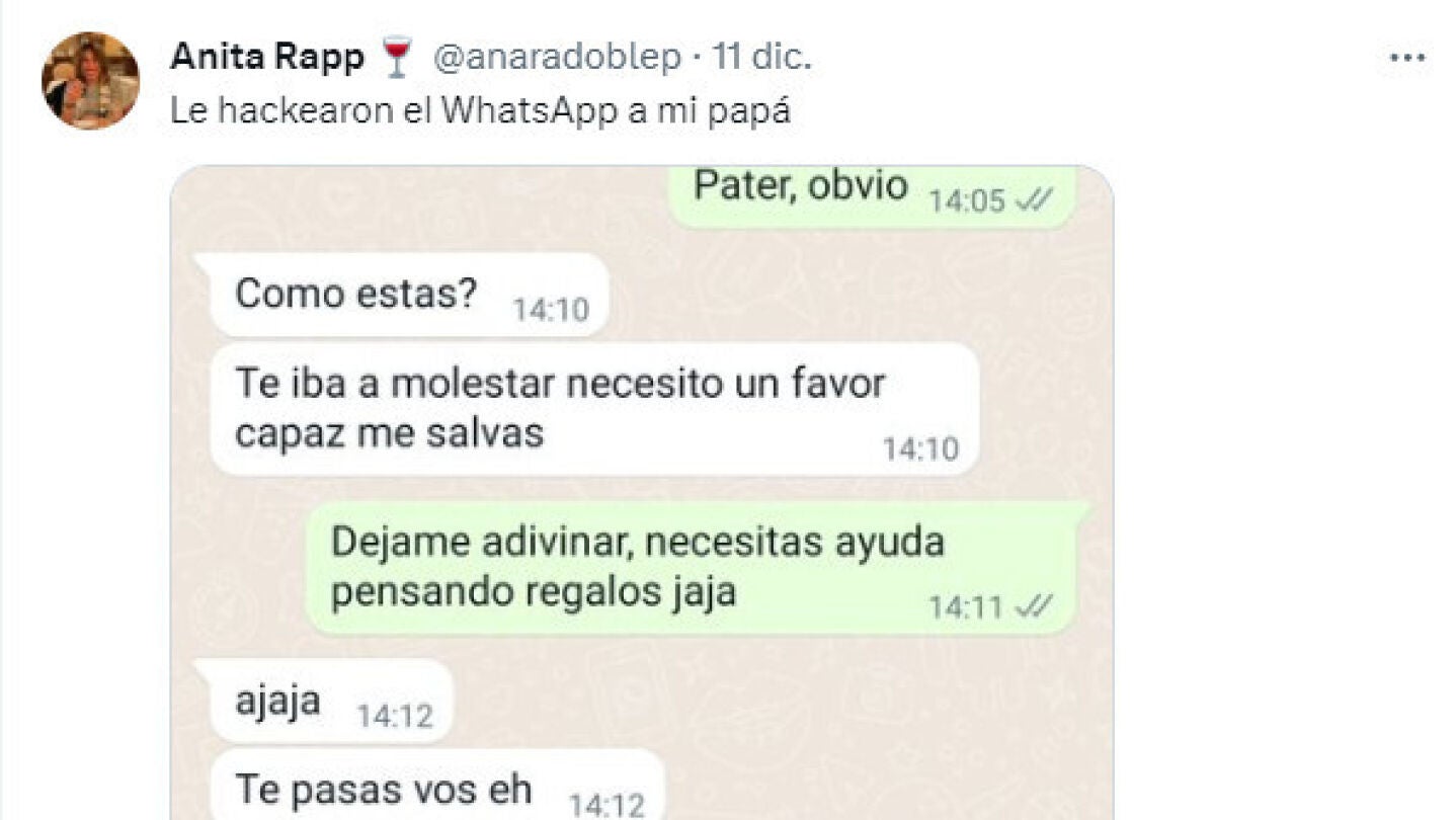 Le hackean el perfil de WhatsApp a su padre