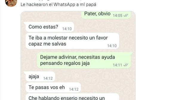 Le hackean el perfil de WhatsApp a su padre
