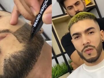 V&iacute;deo viral de un hombre al que le hacen microblading en la barba.