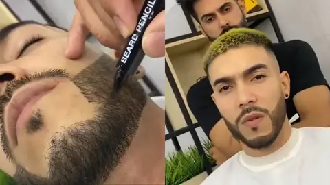 Vídeo viral de un hombre al que le hacen microblading en la barba. Vídeo viral de un hombre al que le hacen microblading en la barba.