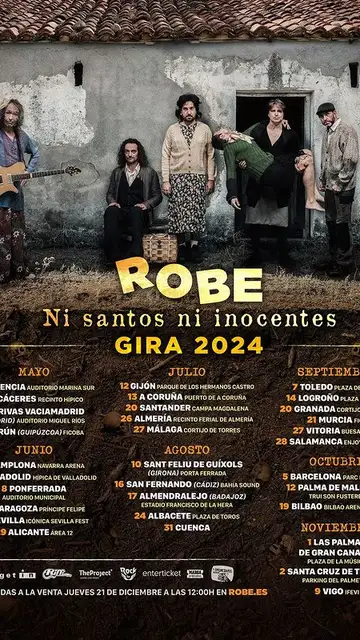 Gira de Robe Iniesta en 2024 Gira de Robe Iniesta en 2024