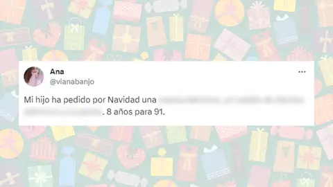 Tuit viral sobre lo que ha pedido su hijo por Navidad. Tuit viral sobre lo que ha pedido su hijo por Navidad.