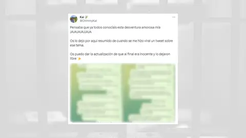 Tuit viral de una chica que explica la historia que tuvo con un crush que acabó en la cárcel. Tuit viral de una chica que explica la historia que tuvo con un crush que acabó en la cárcel.
