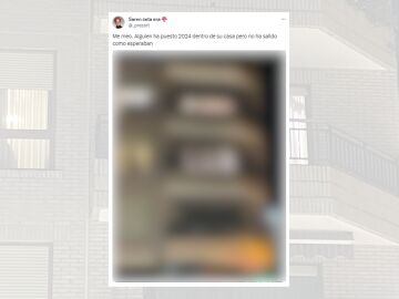 Tuit viral sobre una persona que ha decorado su casa por Noche Vieja.