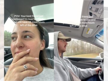 TikTok viral en el que asegura que su amigo se ha declarado durante el viaje.