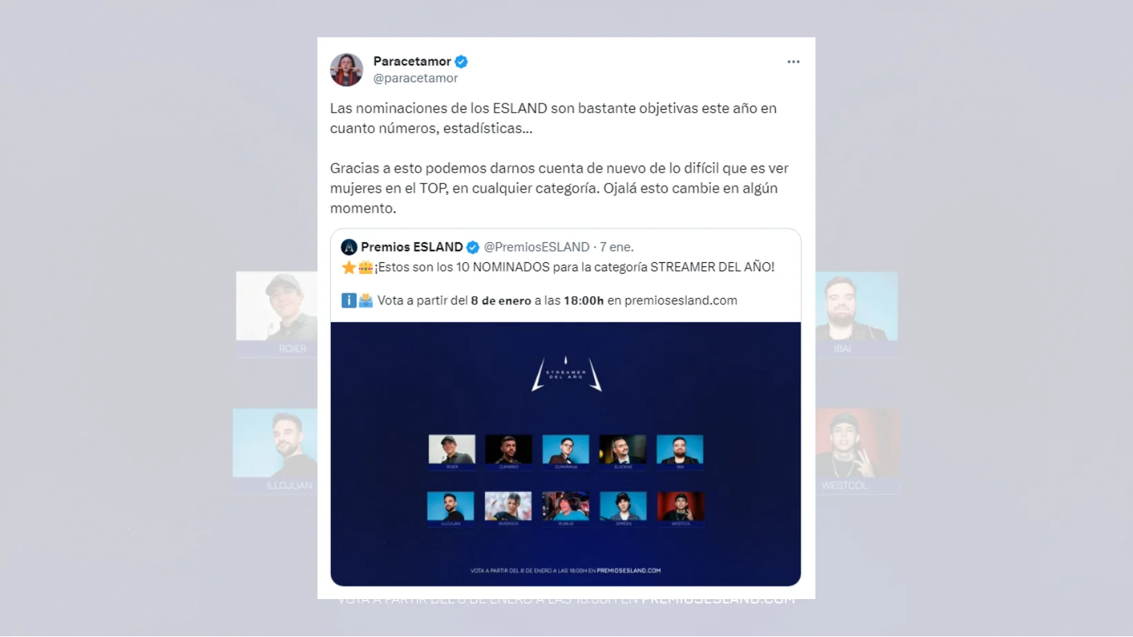 Tuit viral de Paracetamor sobre la desigualdad y los ESLAND.