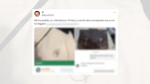 Tuit viral en sobre el pedido de Vinted de Busati333. Tuit viral en sobre el pedido de Vinted de Busati333.