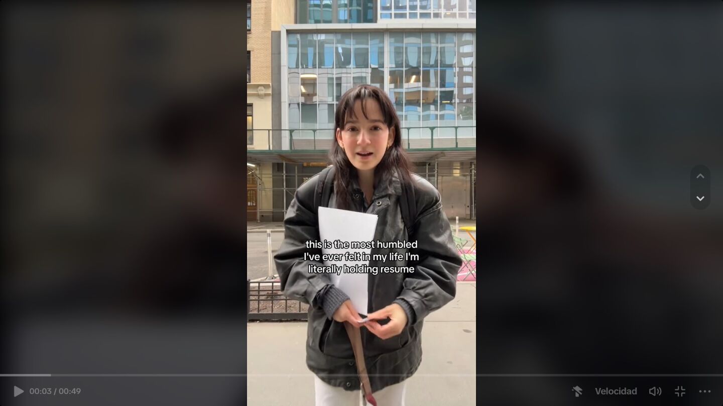 Tiktok chica sin trabajo que busca empleo