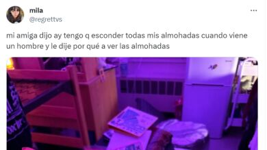 Le confiesa a su amiga que esconde sus cojines cuando lleva a alguien a su casa, y ahora entiende por qué